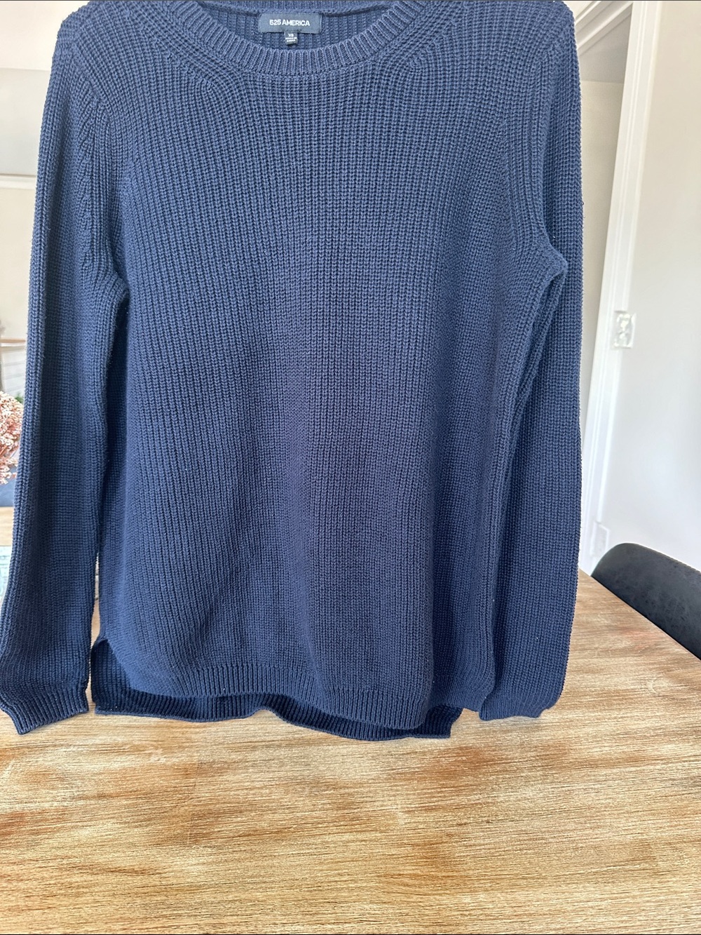 525 America Women's Navy Crewneck Ribbed Sweater - Picture 4 of 7